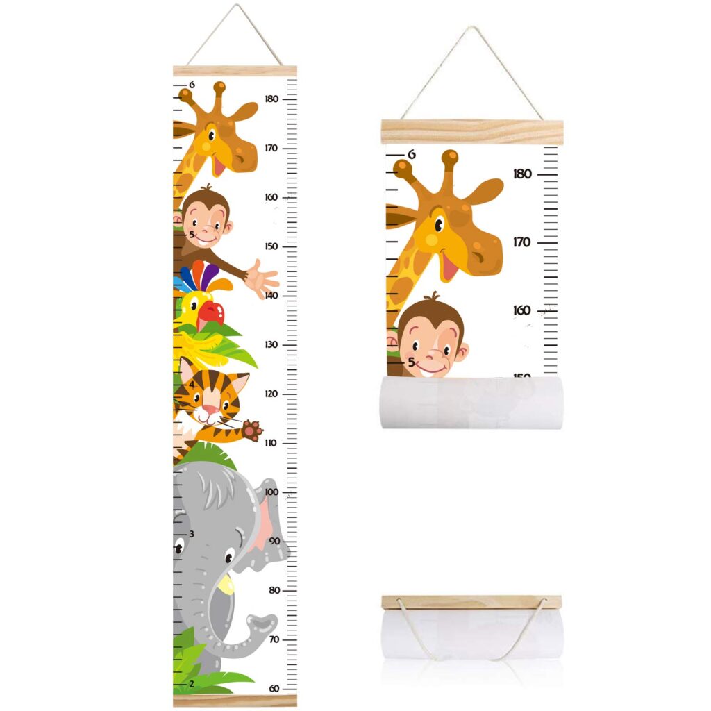 Animals Growth Chart for Kids, Baby Height Chart
